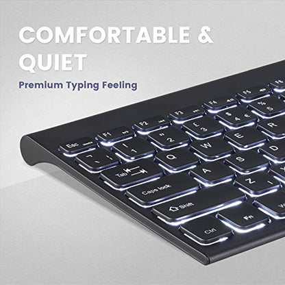 Perixx PERIBOARD-429 Wired Mini Backlit Keyboard - Thin and Silent Scissor Keys - White Backlight Color - US English