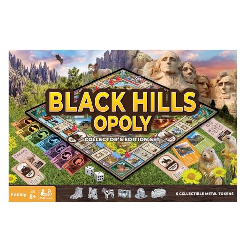 MasterPieces Black Hills Opoly - Premium Quality Educational and Fun Activity for Kids and Families - Great Gift Idea for Holidays Birthdays and Everyday Playtime – Classic Style Board Game - color: Black Hills
