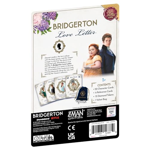 Bridgerton Love Letter Card Game - Unmask Lady Whistledown's Identity! Strategy Game for Kids and Adults Based on The Hit Neflix Series, Ages 10+, 2-6 Players, 20 Minute Playtime, Made by Z-Man Games
