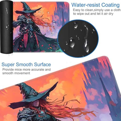 for MTG Game Playmat - 24 x 14 inches with Dices and Storage Bags, Non-Slip Base for TCG and Board Game Card Mats, Trading Card Games Mat, Mage Anime Pattern Collectible Card Playmats - color: Jv-playmat-p7-1-g189