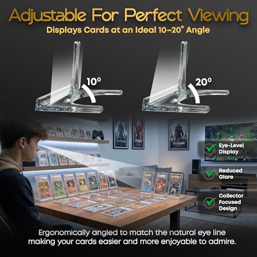 6-Pack Clear Acrylic Trading Card Holder Display Stand Easel | For Playing Card Holder, Photo Card Holder, Sports & Baseball Card Holder, Graded Card Display, Magnetic Holders, Top Loaders - size: 6 Pack