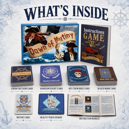 A & B GAMES Dawn of Mutiny Social Deduction Card Game with Hidden Roles