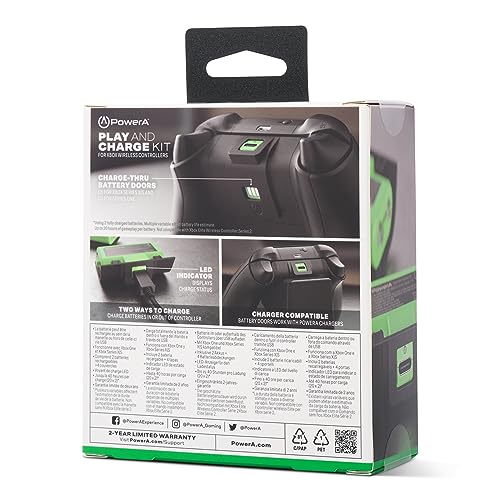PowerA Play & Charge Kit for Xbox Series X|S and Xbox One - Green - style: Play & Charge Kit