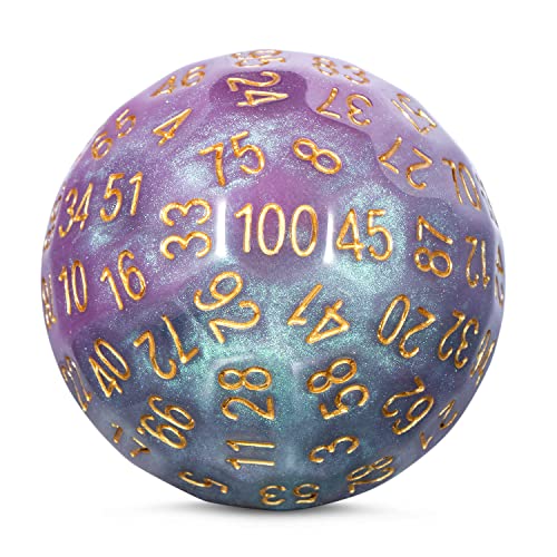 DNDND Mixed Colors Resin D100 Dice 100 Sided Dice with Translucent Organza Bag for DND Dungeon and Dragons - color: Mixed Colors