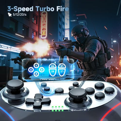 AceGamer 2 Pack Stinto Pro Wireless Controller for Nintendo Switch 2/Switch/Lite/OLED/PC/Steam, Hall Effect Joysticks & Triggers, RGB Grip, Dual Vibration/Wake-Up/Turbo/Macros/4-Way D-Pad - color: Black and White