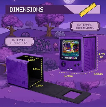 SleeveChief GB Color Retro Design TCG Deck Box | Vegan Leather Trading Card Deck Box for 100+ Double Sleeved Cards | Strong Magnetic Closure | Unique Design Trading Card Deck Box