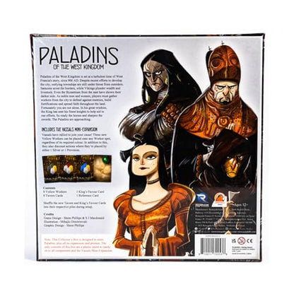 Renegade Game Studios Paladins of the West Kingdom Collector's Box | Storage Organizer Case with Vassals Mini-Expansion, Premium Insert, and Capacity for Sleeved Cards and Metal Coins
