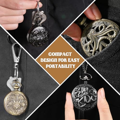 D&D Dice Set,7PCS Metal Dice for Dungeons and Dragons,Mini Dice Set with Pocket Watch Case,Role Playing Board Games Accessories (Octopus, Copper) - color: Copper, style: Octopus