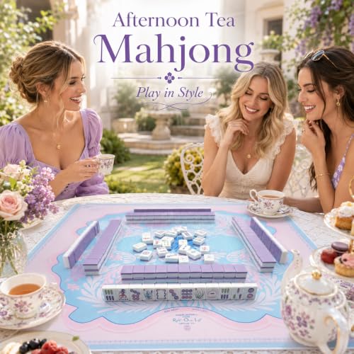 Purple American Mahjong Set, 168 Premium Melamine Tiles with 12 Jokers, Luxury Gift Box Mahjongg Set for Women, Moms & Grandmas, Portable Board Game for Girls’ Night & Weekly Clubs - color: Purple