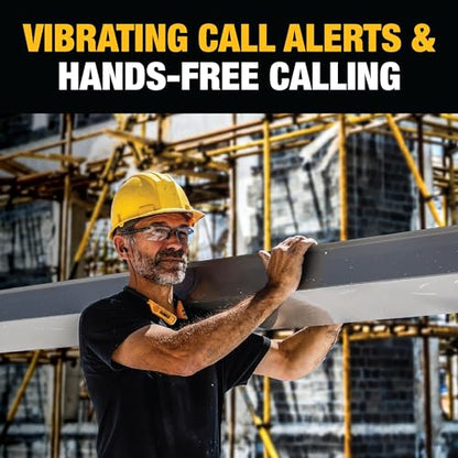 DEWALT Heavy Duty 2-in-1 Neckband Bluetooth Headphones w/Built-in Speakers, Jobsite Wearable Speaker & Around Neck Headphones, Wireless Bluetooth Headset, 60+ Hrs Hands-Free Music/Calls, Carry Pouch - color: Yellow and Black