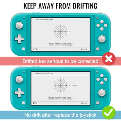Joycon Joystick Replacement 4 Pack, Switch Joysticks Replacement for Nintendo Switch, Switch Lite & OLED with Thumb Grips, Screws & Spudger by BGYTWEYTD