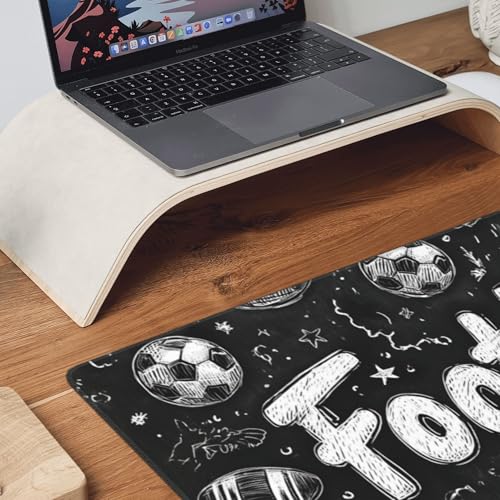 Football Soccer Gaming Mouse Pad, Large Desk Mat, Non-Slip Rubber Base, 35.4" x 15.7", for PC and Laptop - color: Football