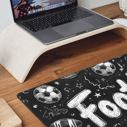 Football Soccer Gaming Mouse Pad, Large Desk Mat, Non-Slip Rubber Base, 35.4" x 15.7", for PC and Laptop - color: Football