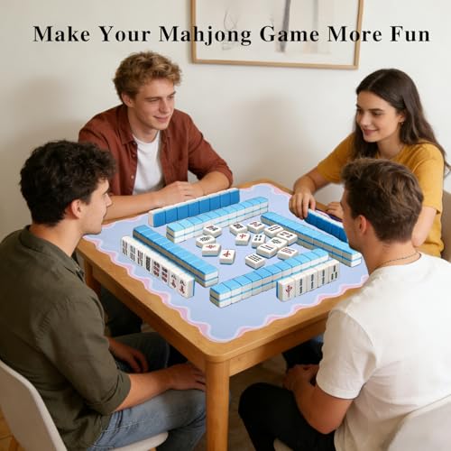 American Mahjong Mat with Non Slip Backing Smooth Surface 31.5"x31.5" Mahjong Mats for Table, Poker, Board Games, Dominoes and More (Blank Pink) - color: Blank Pink