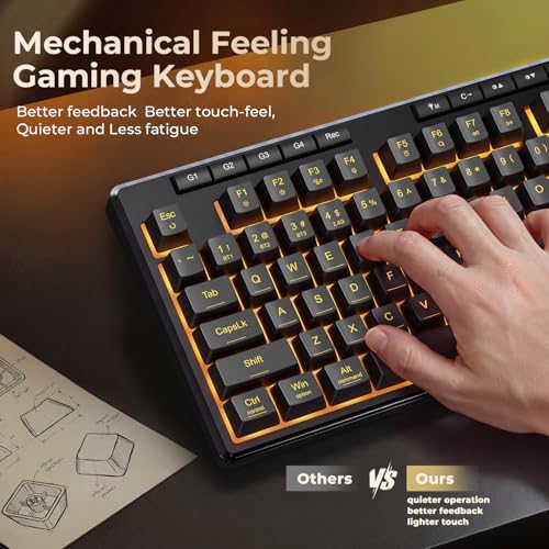Redragon S156 Wireless Keyboard and Mouse with Tri-Mode, Mechanical Feel Keyboard and 4800 DPI 61G Ultra-Light Gaming Mouse, RGB Backlit, 4 Macro Keys, Long Battery Life for PC, Mac, Ideal for Gamer - color: Deep Black