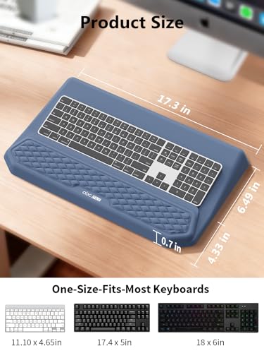 2-in-1 Ergonomic Keyboard Stand with Wrist Rest, Comfy Keyboard Riser Holder with Massage Design, Blue - color: Blue