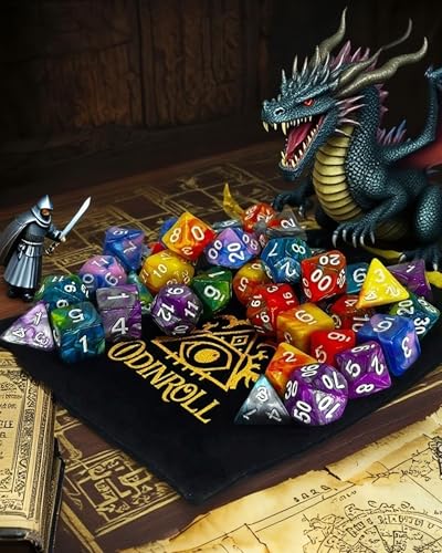 Polyhedral Dice Set, 42 Pieces - 6 Sets of RPG Dice with 1 Bag for Dungeons and Dragons D&D RPG MTG Board Games, Includes D20, D12, D8, D6, D4, D10 (0-9) and D10 (00-90) - color: Multicolor