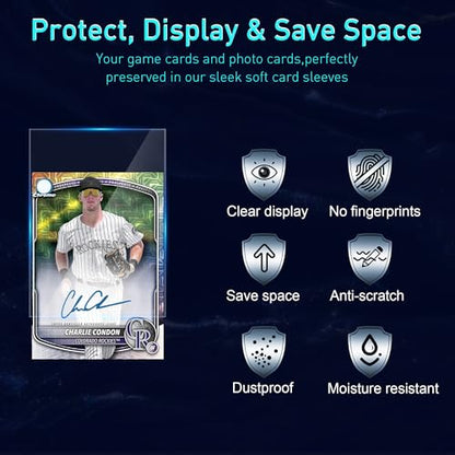 1500ct Card Sleeves - OPP Penny Sleeve for Trading Cards - Premium Toploader Inner - Fit 2.5"x3.5" Standard Trading Sports Game Cards - Ideal for Card Enthusiasts (1500 Pcs)