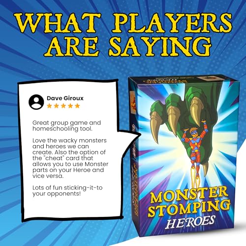 Monster Stomping: Heroes Games – Monster Building Dice & Strategy Card Game for Adults & Kids 13+ | Travel, Party & Family Kids' Games for Game Night Fun | Teen Boys Gift Ideas