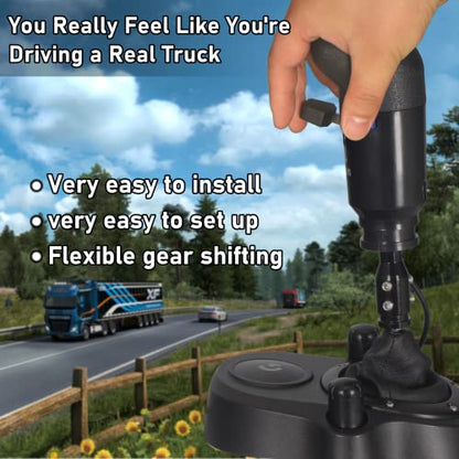 XSLOER USB Truck Simulator Shifter - Gearshifter Knob for ATS ETS2 PC Racing shifter For THRUSTMASTER TH8A and Logitech G29 G27 G25 G920 H Gearshift USB shifter Knob