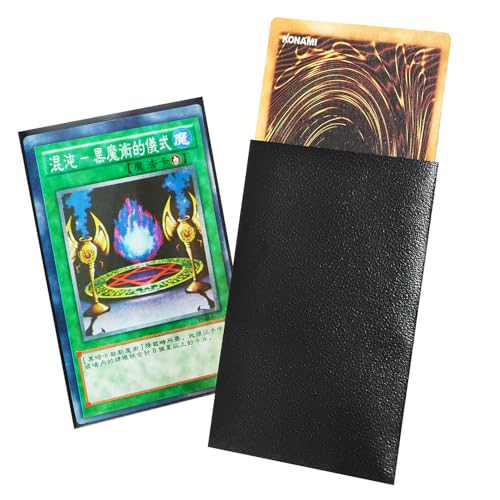 200 Counts Yugi-oh Card Sleeve, FOTEEMO Card Sleeves for Trading Cards Japanese Small Card Sleeves Card Protector Sleeves Back Textured Perfect Shuffling Sleeve (Black/62 * 89mm) - color: Black, size: 62*89mm
