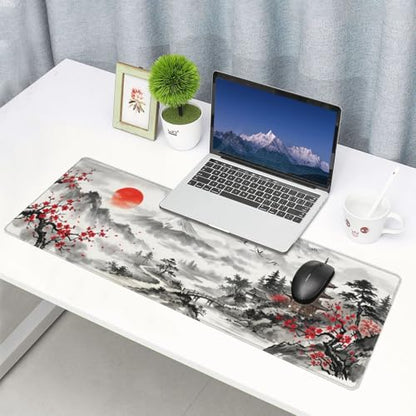 Extended Gaming Mouse Pad, Large Mouse Mat, XL Desk Pad for Keyboard and Mouse, Non-Slip Rubber Base & Stitched Edges for Gamer Office 31.5x11.8 in - color: 17