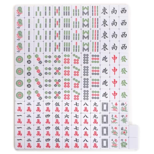 YMI Chinese Mahjong Set, “Celadon Willow” - 146 Tiles | 146 medium tiles, dice, and wind indicator in a compact celadon green vinyl case. Built for traditional Chinese-style play. - color: Celadon Green