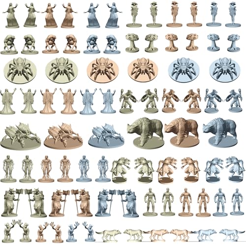 Mythical Heroes Forest/Swamp Edition - 90 Pcs in 16 Designs - Mini Figure Set for RPGs - Creatures and Monsters - Suitable Size for DND