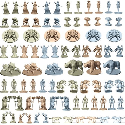Mythical Heroes Forest/Swamp Edition - 90 Pcs in 16 Designs - Mini Figure Set for RPGs - Creatures and Monsters - Suitable Size for DND