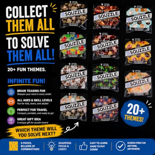 Squzzle Puzzle Brain Teaser | Screen-Free Mind Game | Great for Classrooms & Travel, Collect All Designs (Money (Travel Pouch))