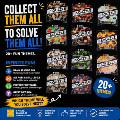Squzzle Puzzle Brain Teaser | Screen-Free Mind Game | Great for Classrooms & Travel, Collect All Designs (Money (Travel Pouch))