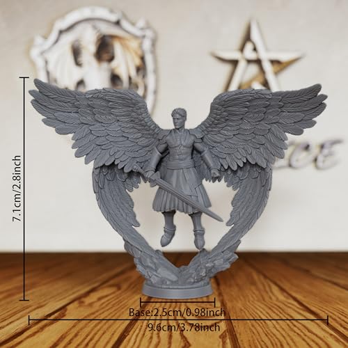 AUSPDICE 32mm Winged Celestial Guardian Unpainted DND Miniature AS503 | Solar Warrior Resin Fantasy Figure with Sword and Four Wings for Dungeons and Dragons, TTRPG Games and Dungeon Masters
