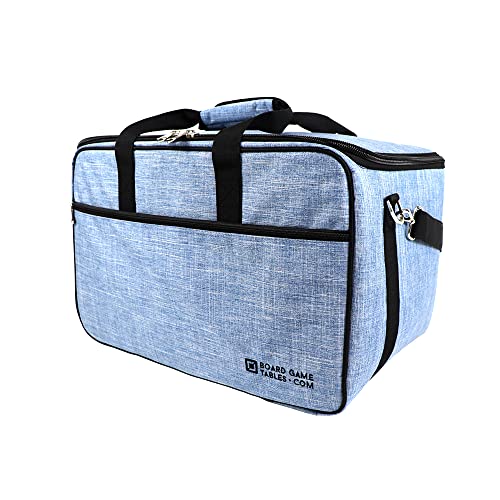 Board Game Bag - Fits 7 Standard-Sized Boxes - Carry With Backpack/Shoulder Strap/Luggage Slip - Padded For Protection - Duffle Bag For Travel Or Game Night - Pocket For Accessories (Sky Blue) - color: Sky Blue