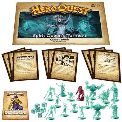 Avalon Hill HeroQuest Spirit Queen's Torment Quest Pack, Requires HeroQuest Game System to Play, Dungeon Crawler Games, Ages 14+, 2-5 Players, Strategy Games