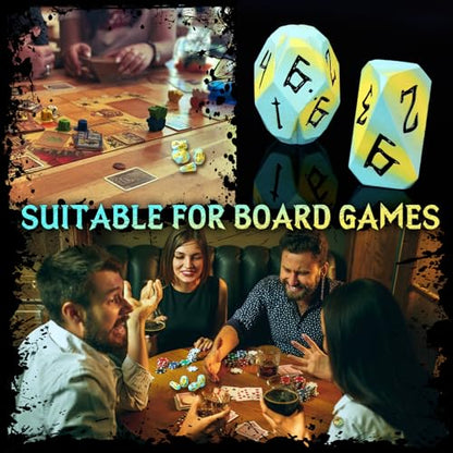 FONVGOGO Metal DND Dice Set, Dungeons and Dragons Dice Set D and D with Cardboard Box for Role Playing Games RPG TTRPG Gifts (Blue Yellow) - color: S Blue Yellow