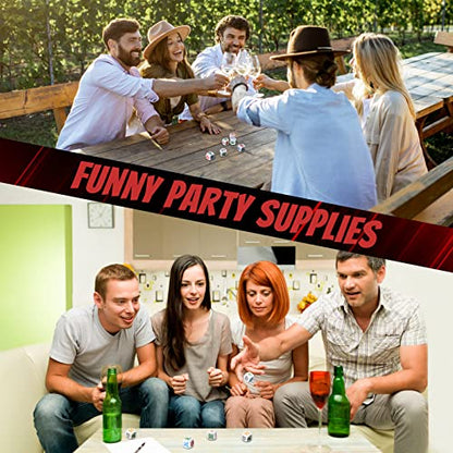 6 Pcs Drinking Dice Game for Adults, Bachelorette Birthday Halloween Party | Game Drunk Frenzy, Bar Night Accessory, White Dice Set, Fun Dare Roller for Family Friends Gathering