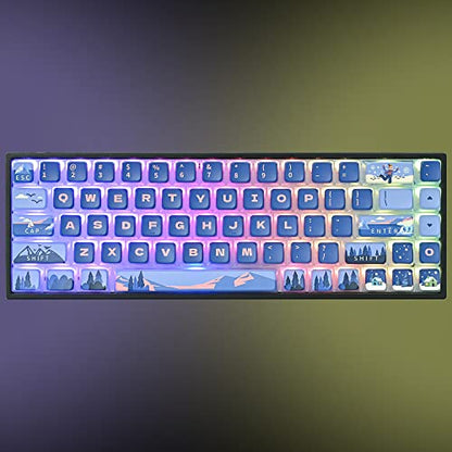 Polar Region ASA Custom keycaps ，118 Keys Double-Shot Key Cap Set for Cherry/Gateron MX switches 60 Percent / 64/61 Gaming Mechanical Keyboard(Polar Region Blue) - color: Polar region Blue