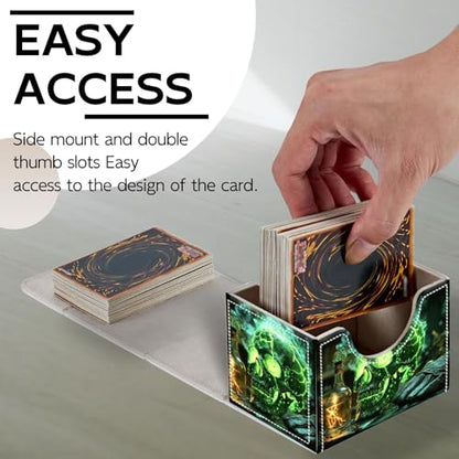 Trading Card Storage Box, Holds 100+ for MTG Cards, PU Leather with Magnetic Closure, Magical Alchemy Skull with Potion Durable Deck Box for Magic the Gathering, Trading Card Games - color: Magical Alchemy Skull with Potion