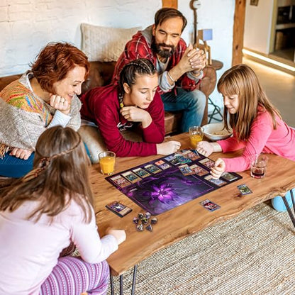 MTG Playmat with Storage Tube & 7-Dice Set - Waterproof TCG Playmat with Stitched Edges, Non-Slip Rubber Card Game Mat (24"x14") (playmat with Zones, Purple Lotus) - color: Purple Lotus, style: playmat with zones