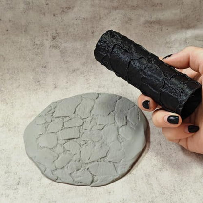 LuckyVin Terrain Texture Roller for D&D, Wargaming, Battle Mat, Tabletop, Dungeons and Dragons, Black (3-piece Set Gravel Board Pattern/Gravel Vein Crack/Gravel Pattern) - color: 3-piece set Gravel board pattern/Gravel vein crack/Gravel pattern