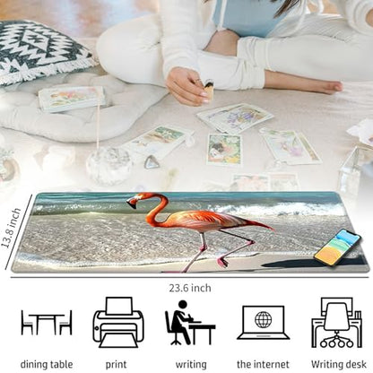 Flamingo for MTG & TCG Playmat Mouse Pad,BFDHGQZC 24" x 14" Game Mat for MTG/RPG/CCG Trading Card Game Playmats Table Mat Perfect for Card Games Video Games Computer Office - color: Flamingo