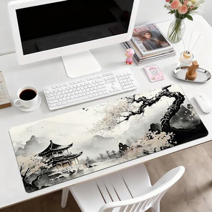 Gaming Mouse Pad, Desk Mat for Keyboard and Mouse, Large Mouse Pad for Desk, Computer Mousepad - color: Japanese Ink Painting 3