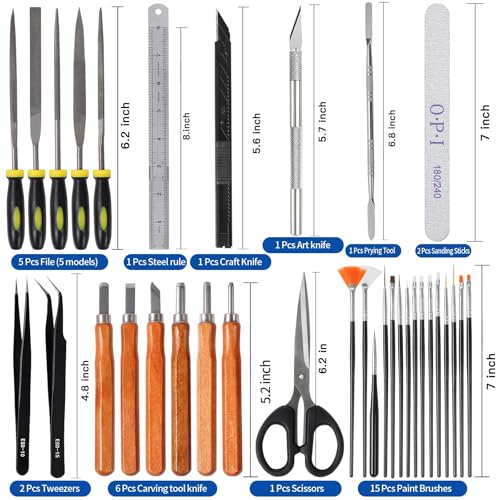 HIJIRH 163Pcs Model Tool Kit Modeler Basic Tool Craft Tool Set Hobby Tools | Modeler Basic Tools Craft Set Hobby Building Tools Kit for Gundam Tool Kit Assembling Miniatures Mecha Car Model Building