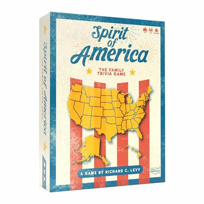 Spirit of America: The Family Trivia Game, Fun Challenge of USA History in 5 Categories, from Our 50 States to History of the Nation for Kids & Adults, Educational Party Night Activity, 2-4 Players