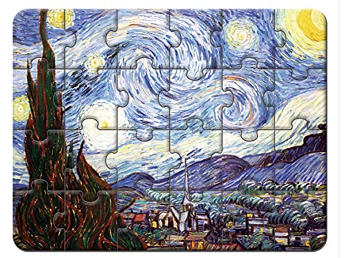 24 Pieces Starry Night Puzzle, Toddler Easy Puzzles for Kids Ages 3-5,4-6 Artist-an Intellectual Decompression Entertainment Game and Preschool Educational Learning Toys - color: Starry Night-24p