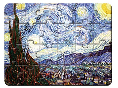 24 Pieces Starry Night Puzzle, Toddler Easy Puzzles for Kids Ages 3-5,4-6 Artist-an Intellectual Decompression Entertainment Game and Preschool Educational Learning Toys - color: Starry Night-24p