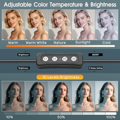 16W 2PCs Video Conference Lighting, LED Streaming Light Clip-On, Zoom Lighting for Computer Monitor Webcam Laptop, Desk Ring Light for Video Recording Podcast, Eye-Caring&360° Rotary Backlight