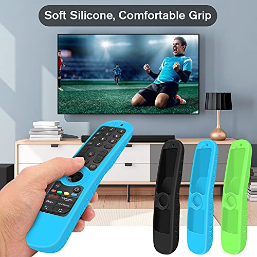 Silicone Case for LG MR21GA MR21GC Remote Control [Shockproof] Anti-Slip Protective Cover for LG MR22GA MR22GN MR23GA MR24GN Magic Remote 2021-2024 Case Sleeve Holder Protector Skin (Glow Blue) - color: Glow Blue