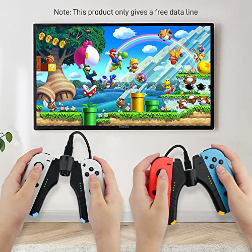 4 in 1 Controller Charger Grip for Nintendo Switch JoyCon & Switch OLED Joy Con Holder, FANPL JoyCon charging dock with LED Indicator Light and Charging Cable - Converts to Grip or Charging Stand