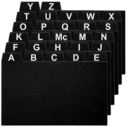 OFFILICIOUS 27 Black Index Card Dividers 3x5 - Large Index Cards for Index Card Box, Index Card Organizer, Index Cards Holder - Alphabetical File Dividers, Recipe and Card Guides, Greeting Cards - size: 3 x 5 Inches, style: 27 Pcs